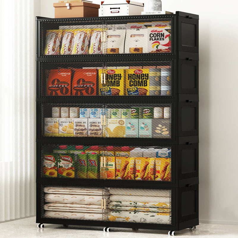 SAILUN Large Stackable Storage Bins with Doors for Blanket, Pillow, Clothing, Space-Saving Tower