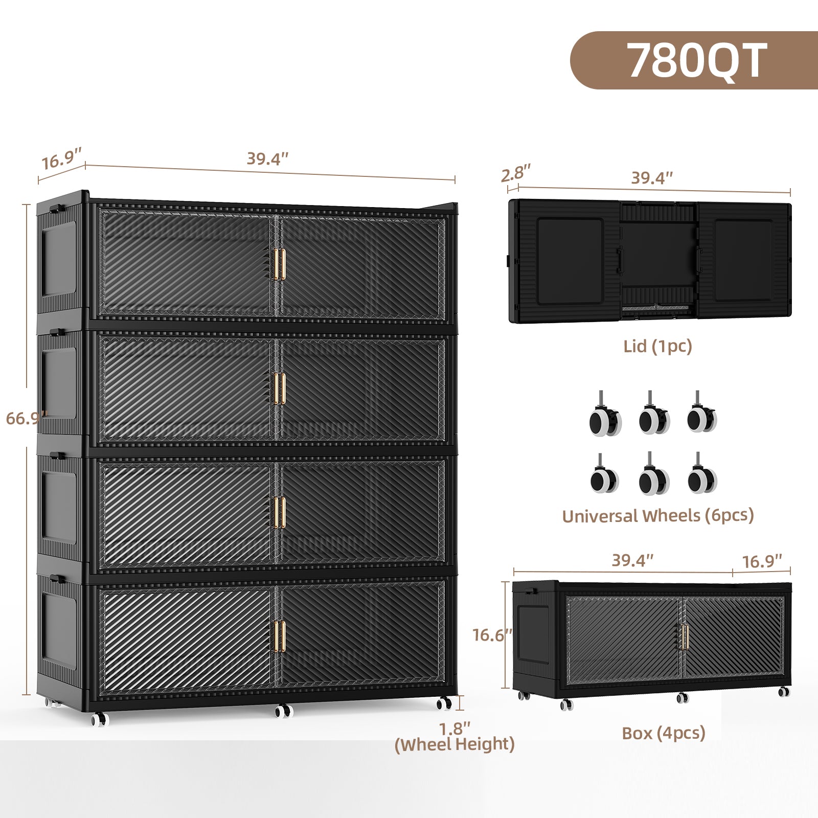 SAILUN Large Stackable Storage Bins with Doors for Blanket, Pillow, Clothing, Space-Saving Tower
