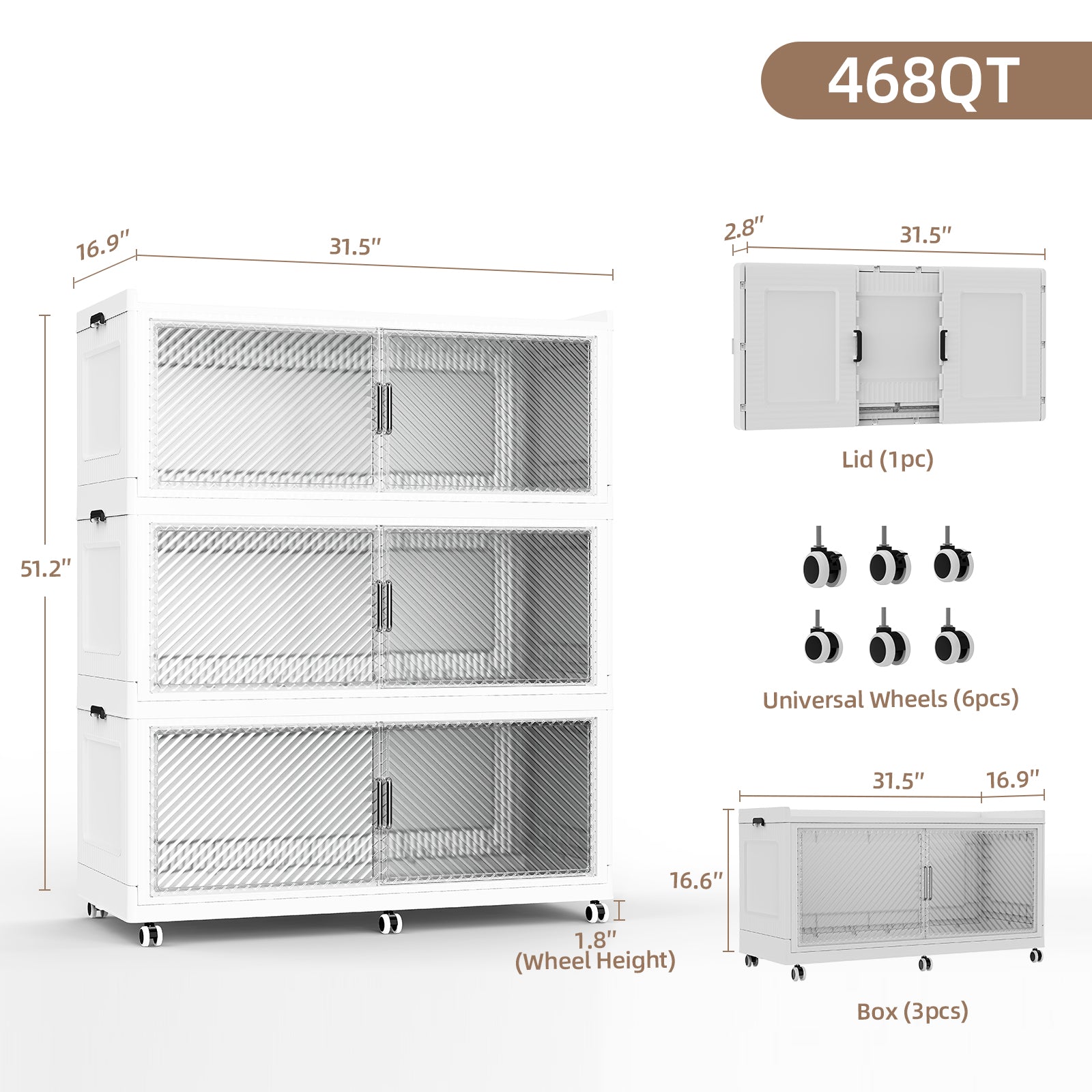SAILUN Large Stackable Storage Bins with Doors for Blanket, Pillow, Clothing, Space-Saving Tower