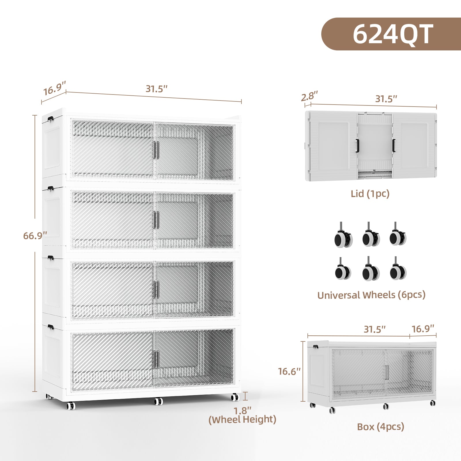 SAILUN Large Stackable Storage Bins with Doors for Blanket, Pillow, Clothing, Space-Saving Tower
