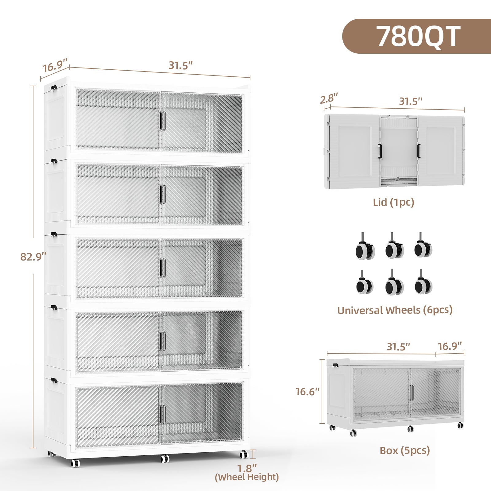 SAILUN Large Stackable Storage Bins with Doors for Blanket, Pillow, Clothing, Space-Saving Tower