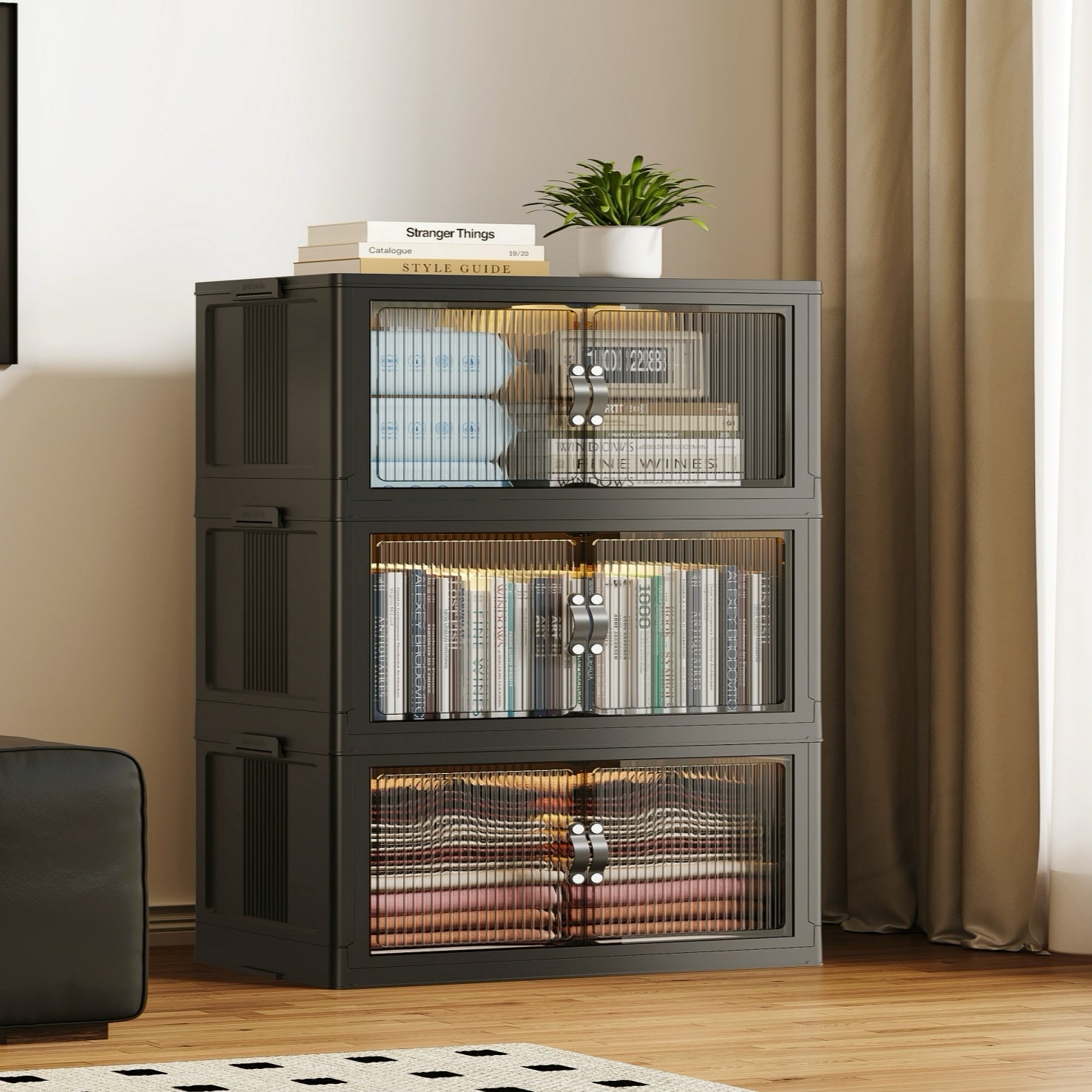 26 Inch Width Stackable Storage Bins-Closet & Bedroom