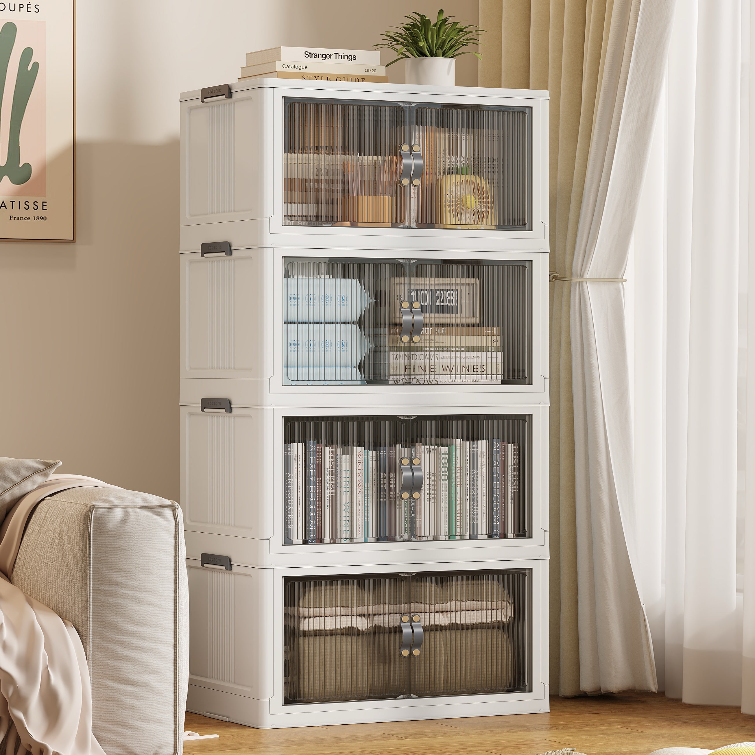 26 Inch Width Stackable Storage Bins-Closet & Bedroom