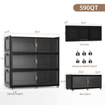 SAILUN Large Stackable Storage Bins with Doors for Blanket, Pillow, Clothing, Space-Saving Tower