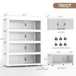 SAILUN Large Stackable Storage Bins with Doors for Blanket, Pillow, Clothing, Space-Saving Tower