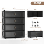 SAILUN Large Stackable Storage Bins with Doors for Blanket, Pillow, Clothing, Space-Saving Tower