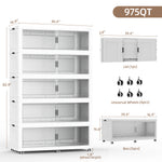 SAILUN Large Stackable Storage Bins with Doors for Blanket, Pillow, Clothing, Space-Saving Tower