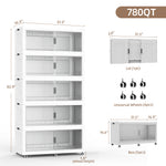 SAILUN Large Stackable Storage Bins with Doors for Blanket, Pillow, Clothing, Space-Saving Tower